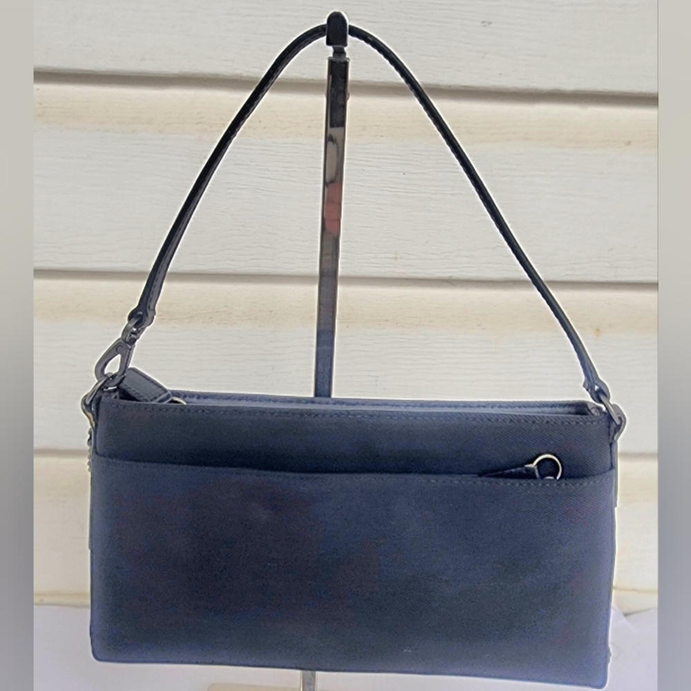 Y2K! Coach Jet Black Nylon Twill Signature Baguette And Wristlet!! EUC!